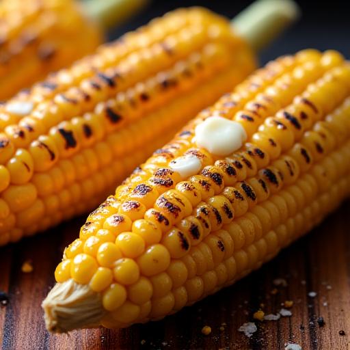 Grilled corn on the cob with butter on the SparkGrill.